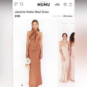 Show Me Your Mumu Jasmine Halter Dress in color Copper.